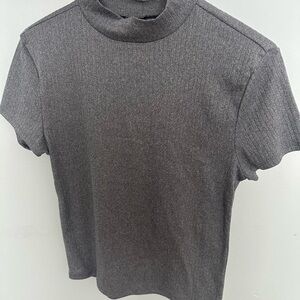 Gray High Neck T-Shirt